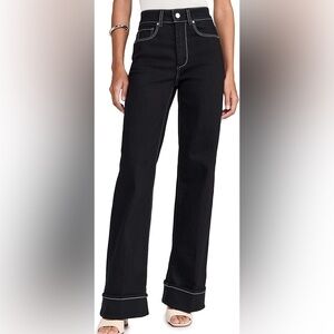 PAIGE Sasha High Rise Wide Leg Jeans - Twilight Black